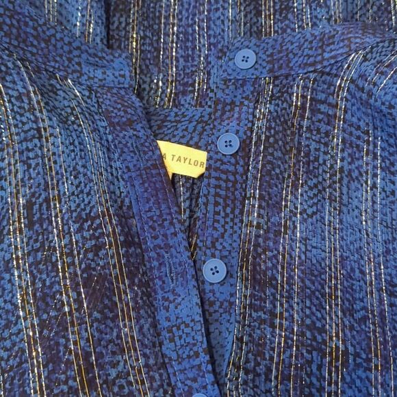 Rebecca Taylor Blue Silk Chiffon Blouse Size 2 - Picture 6 of 6